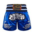 thumbnail image 1 of LiiYii Kids Muay Thai Shorts Boys Elastic Waistband Boxing Trunks MMA Kickboxing Training Shorts Kick Blue M/150, 1 of 2