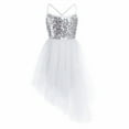 thumbnail image 1 of LiiYii Little Big Girls Ballerina Costume Sequins Camisole Chiffon Ballet Tutu Dress Skirted Leotard Ivory M, 1 of 7