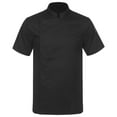 thumbnail image 1 of LiiYii Men's Short Sleeve Chef Jacket Chef Coat Work Uniforms for Kitchen Canteen Restaurant Cooking Black 4XL, 1 of 7