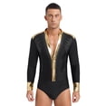thumbnail image 1 of LiiYii Mens Shiny Rhinestones Modern Jazz Latin Dance Costume Long Sleeve Fitness Tango Salsa Chacha Black XXL, 1 of 7