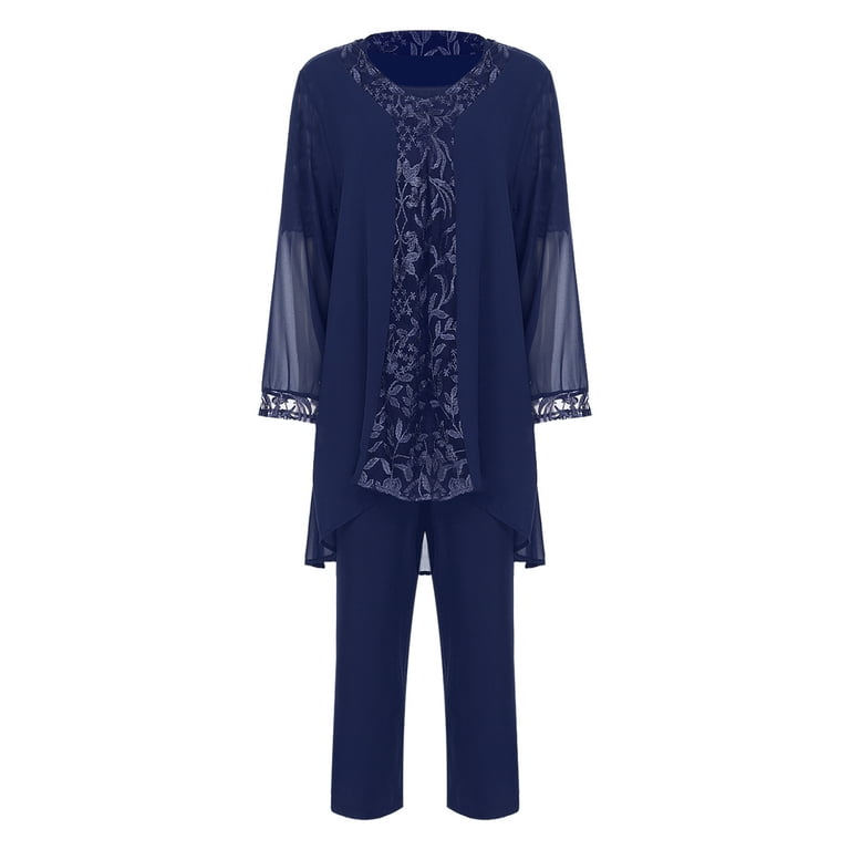 Navy blue pantsuit for wedding hotsell