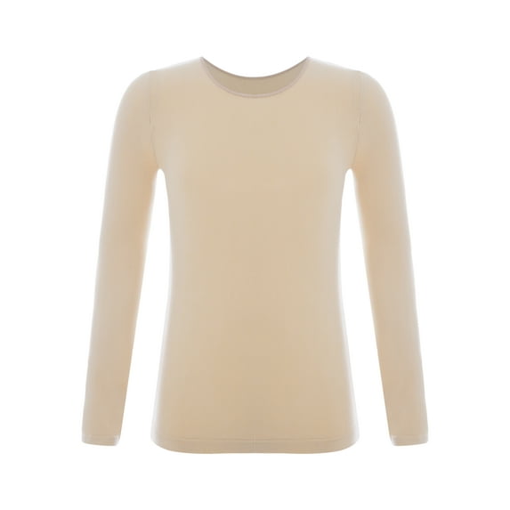 LiiYii Unisex Kids Thermal Undershirts Little Boys Girls Base Layer Tops Warm Underwear Long Sleeve Type A Nude L