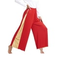 thumbnail image 1 of LiiYii Women's Metallic Praise Dance Pants Costume Wide-leg Worship Liturgical Dancewear Prom Party Red XXL, 1 of 7