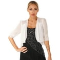 thumbnail image 1 of LiiYii Women's Summer Cardigans Cropped Bolero Shrugs Shawl Tops Open Front Cape Cover Up For Wedding Evening Dress White XXL, 1 of 8