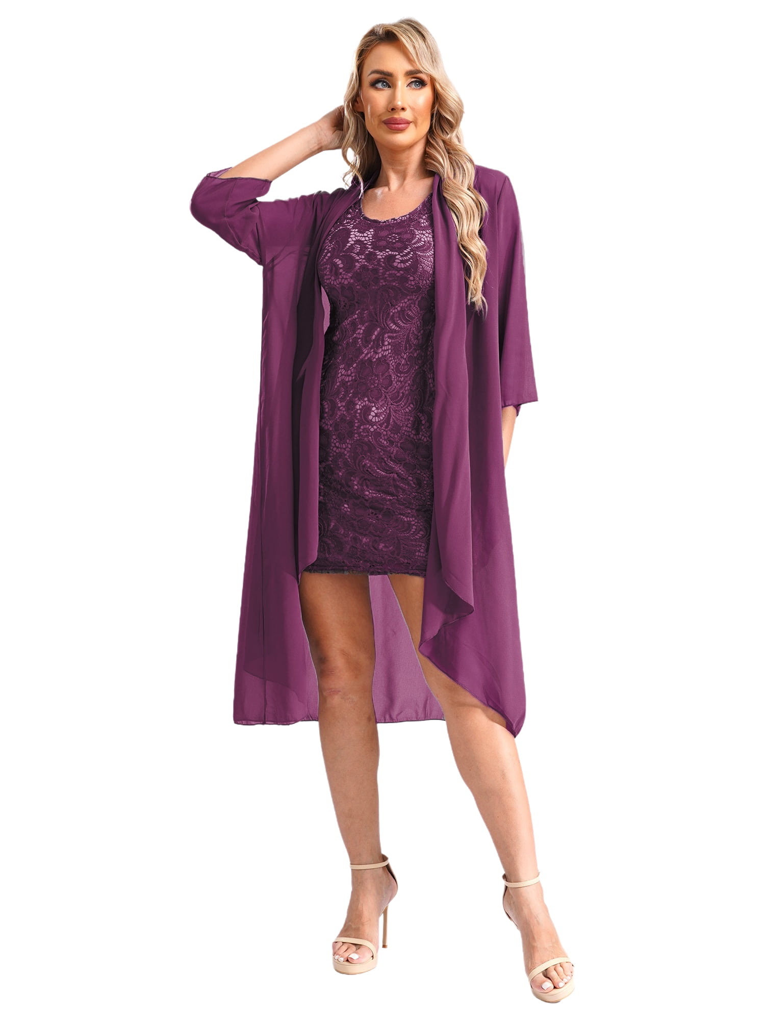 LiiYii Womens Floral Lace Midi Dresses with Jacket 2 Piece Set Sleeveless Summer Cocktail Wedding Purple L - Walmart.com LiiYii Womens Floral Lace Midi Dresses with Jacket 2 Piece Set Sleeveless Summer Cocktail Wedding Purple L - Walmart.com