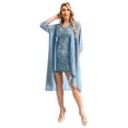 thumbnail image 1 of LiiYii Womens Floral Lace Midi Dresses with Jacket 2 Piece Set Sleeveless Summer Cocktail Wedding Sky Blue XXL, 1 of 9