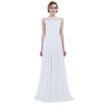LiiYii Womens Floral Lace Sleeveless Chiffon Long Dress Wedding