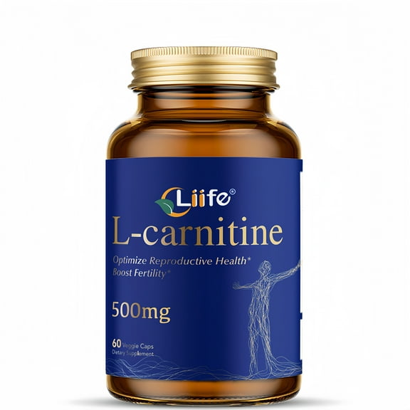 Liife L-Carnitine Complex with Folic Acid (Vitamin B9) and Vitamin C, 500 mg, 60 Softgels Supports healthy fetal development and cardiovascular function* - Metabolic and athletic nutrition support*