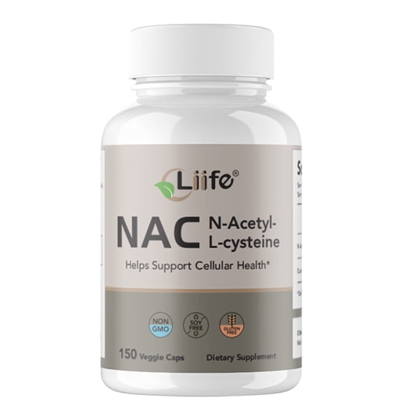 Liife NAC Capsules,with N-Acetyl-L-Cysteine and Quercetin Support Cellular, Liver and Respiratory Health, 150 Capsules, 2.5 Months Supply, Adult, Affordable Packaging