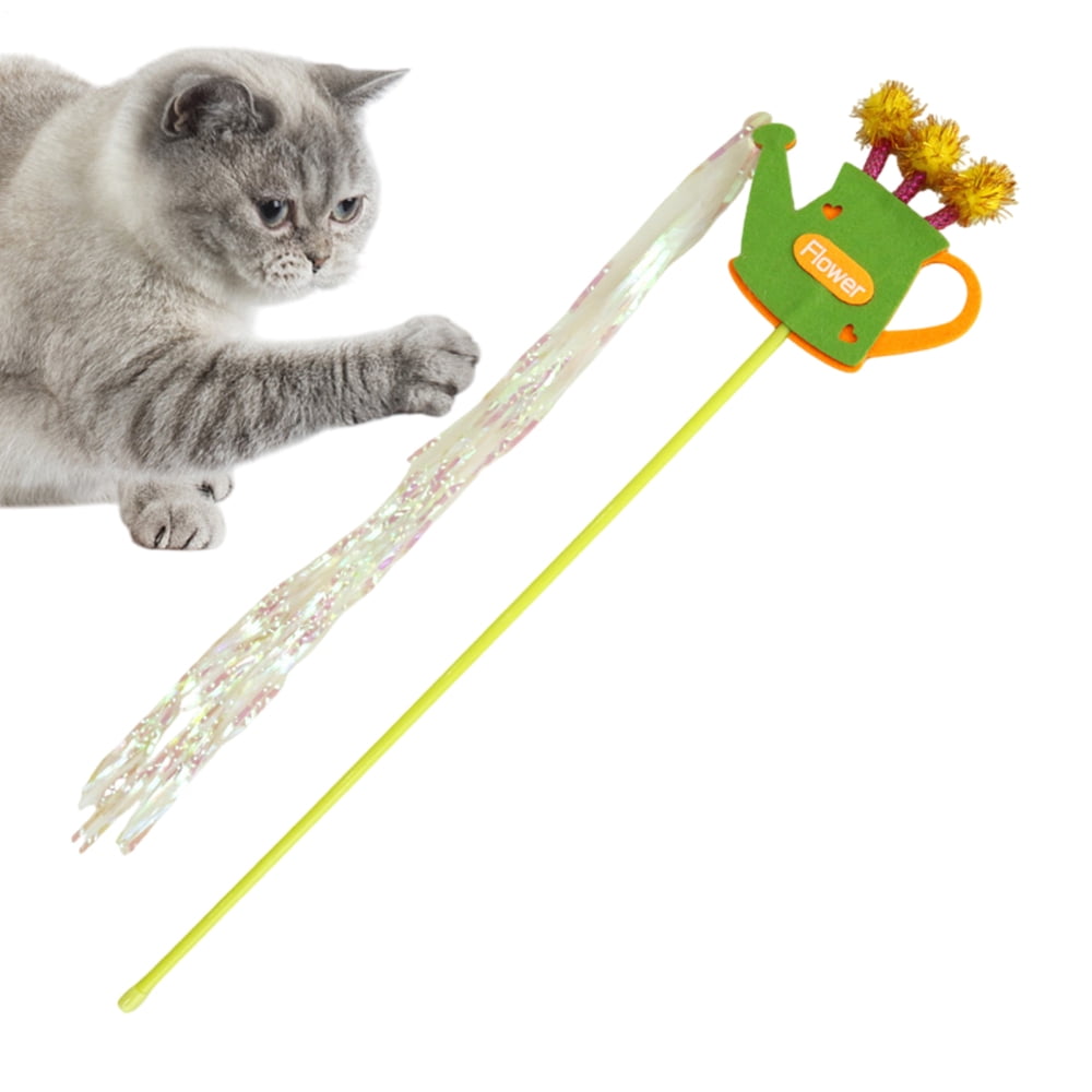 Liilaimic Cat Teaser Wand Interactive Cat Teaser Wand String Ribbon ...