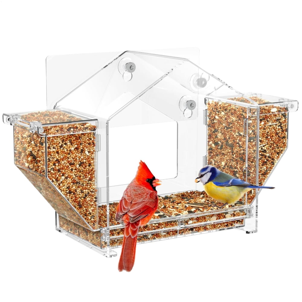 Liilaimic Outdoors Bird Feeders Birdfeeder for Window Viewing Pet Bird ...