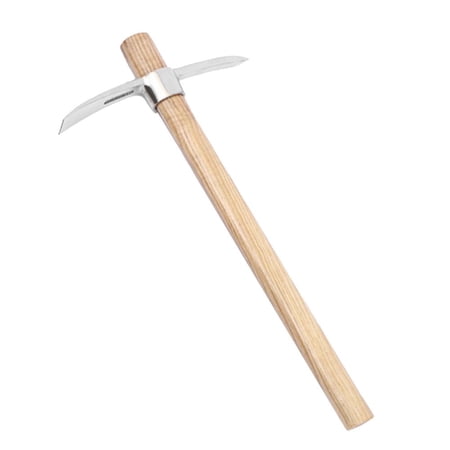 Liilaimic Pick Mattock Efficient Garden Pick Axe Pickaxe 2 In 1 Mattock Multifunctional Stainless Steel Hand Pick Axe Small Pick Axe with Handle for Gardener Cutting Roots vividly