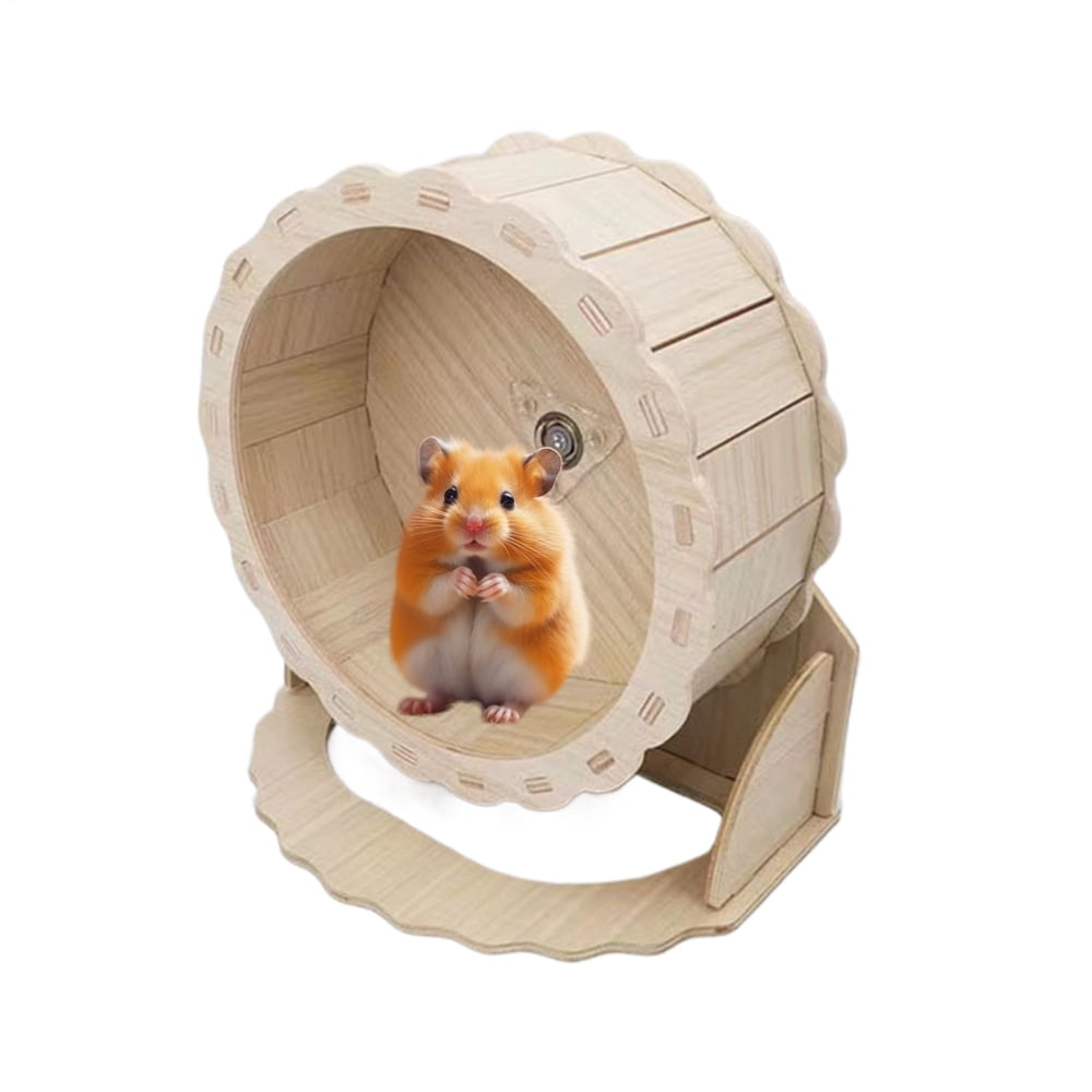Liilaimic Small Hamster Wheel Hamster Exercise Wheels Wooden Running ...