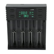 LiitoKala Lii-S4 Smart Battery Charger, 4-Slot Universal LCD Display Intelligent Charger for 18650 26650 AA AAA NiMH Batteries, DC 5V 2A Input, Polarity Independent 4.6 in / 11.8 cm