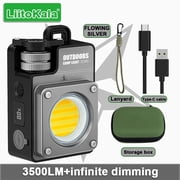 LiitoKala Super Bright Zoomable Flashlight 120-3500LM, 3000mAh USB Rechargeable Keychain Light, Multifunctional Work Light for Camping, Emergency, Repair