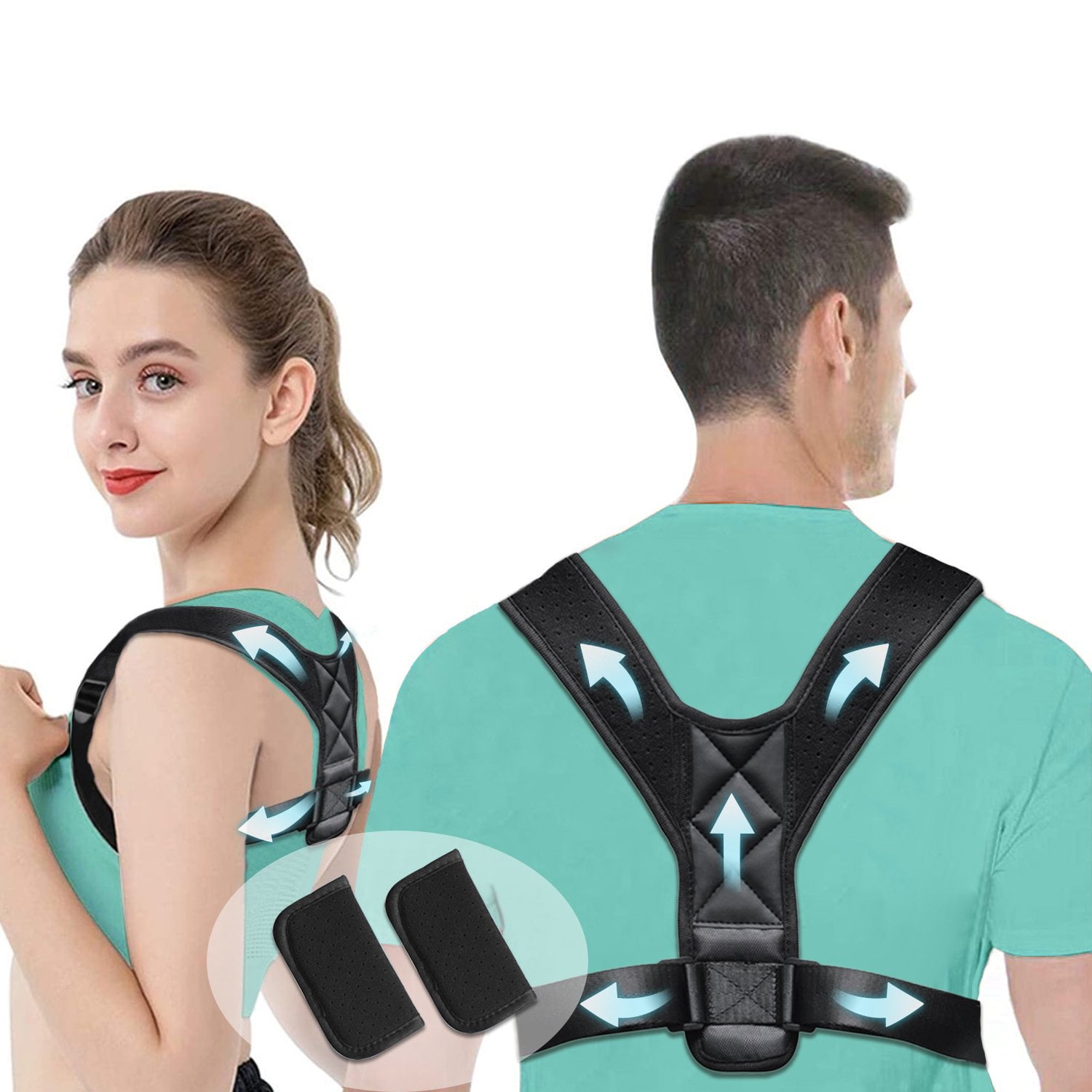 2Pack-Liiva Posture Corrector Posture Belt For Women For Men With Underarm  Pads, Adjustable Posture Brace for Back Clavicle Support and Upper Back  Correction 