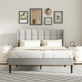 thumbnail image 1 of Lijimei Full Size Upholstered Platform Bed with Heavy Duty Frame, no box spring required, Light Grey, 1 of 8