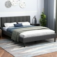 thumbnail image 1 of Lijimei Queen Upholstered Platform Bed with Storage and Installation Tools, Dark Gray, 1 of 10
