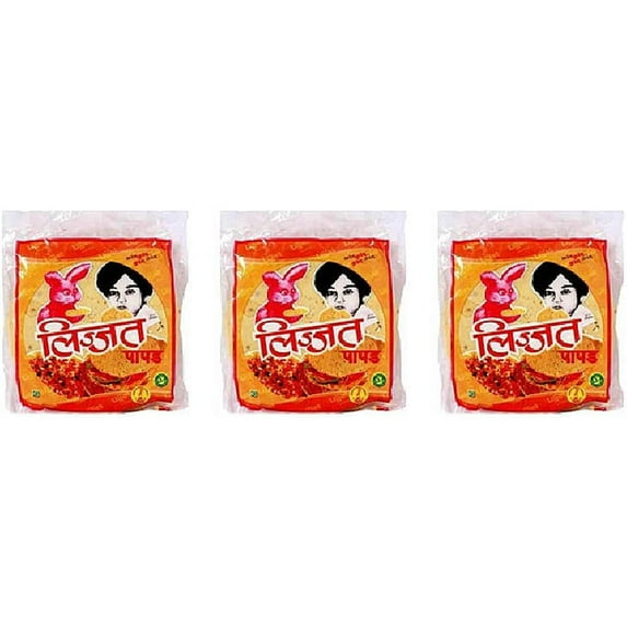 Lijjat Cumin Papad - 200 Gm - (3 pack)