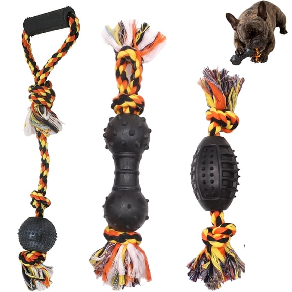 Likaty Large Dog Toys for Aggressive Chewers,Indestructible Rope Dog Chew Toy for Large Medium Dogs,3 PACK