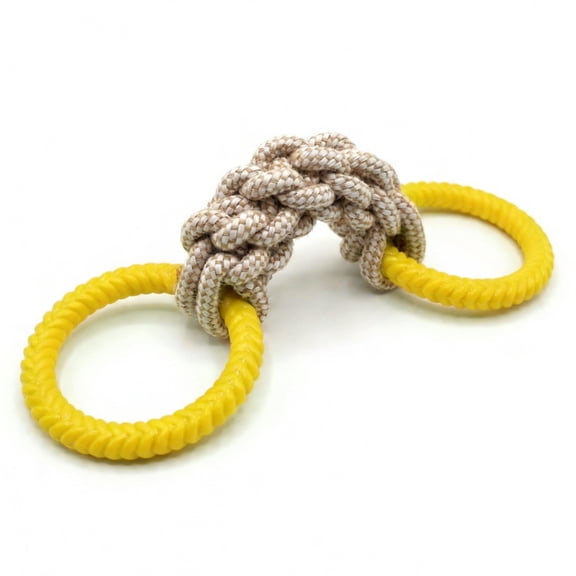 Likaty Dog Chew Toys for Aggressive Chewers, Indestructible Rope Dog Toy Puppy Chew Teething Toys for Large Medium Small Dogs,Yellow