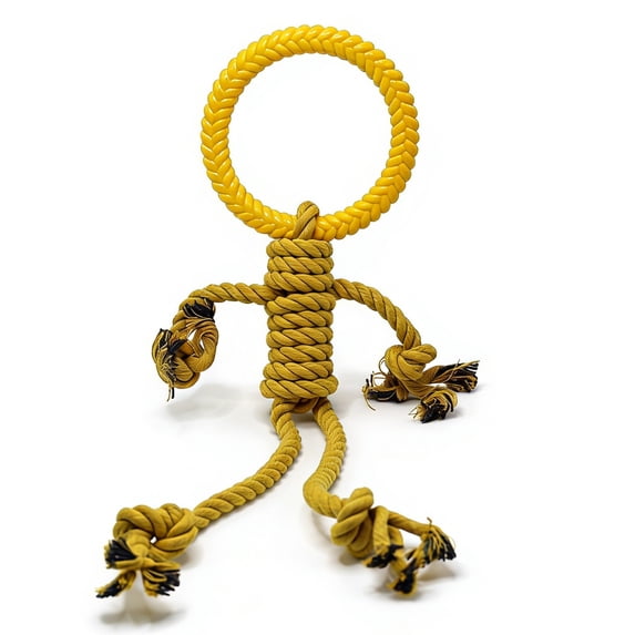Likaty Dog Chew Toys for Aggressive Chewers, Indestructible Rope Dog Toy Puppy Chew Teething Toys for Large Medium Small Dogs,Yellow