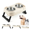 thumbnail image 1 of Likaty Elevated Dog Bowl Stand,2-in-1 Food & Water Station Raised Adjustable Cat Bowls-White, 1 of 8