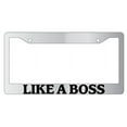 thumbnail image 1 of Like A Boss (Design 1) Chrome Plastic License Plate Frame, 1 of 1