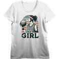 thumbnail image 1 of "Like A Girl" Women's Basketball Women's Vivid White Crew Neck Short Sleeve Crop Tee-3XL, 1 of 3