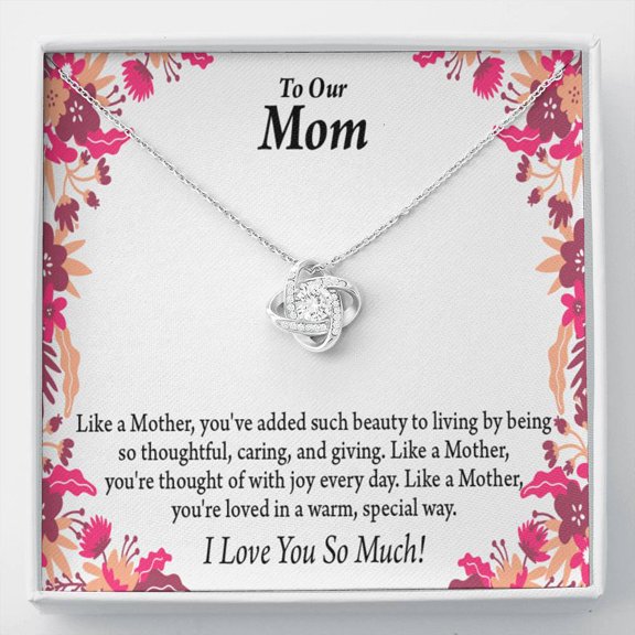 Like A Mother Love Knot Message Card From Son Daughter Gift Anniversary Birthday Graduation