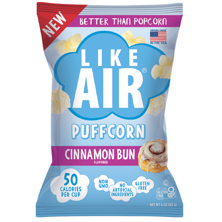 Like Air Puffcorn Cinnamon Bun Flavor 4oz Bag