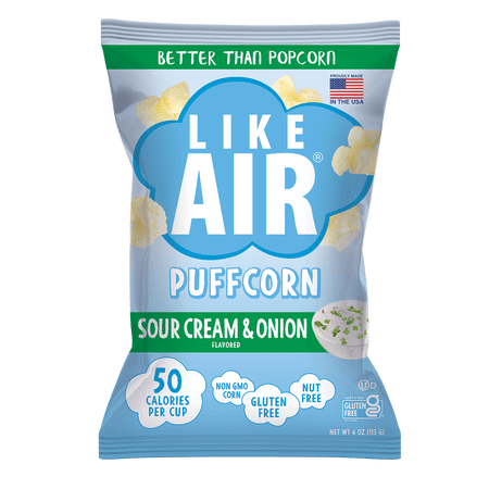 Like Air Puffcorn Sour Cream & Onion Flavor 4oz Bag