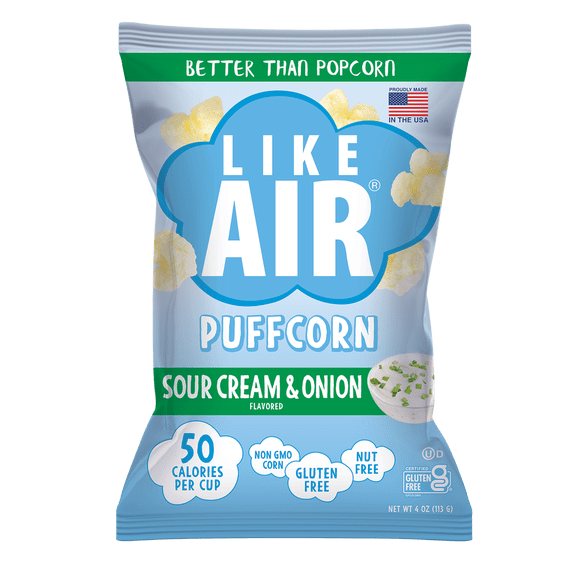 Like Air Puffcorn Sour Cream & Onion Flavor 4oz Bag