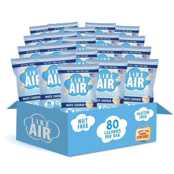 Like Air Puffcorn White Cheddar Single Serve Snack Box (pack of 20)