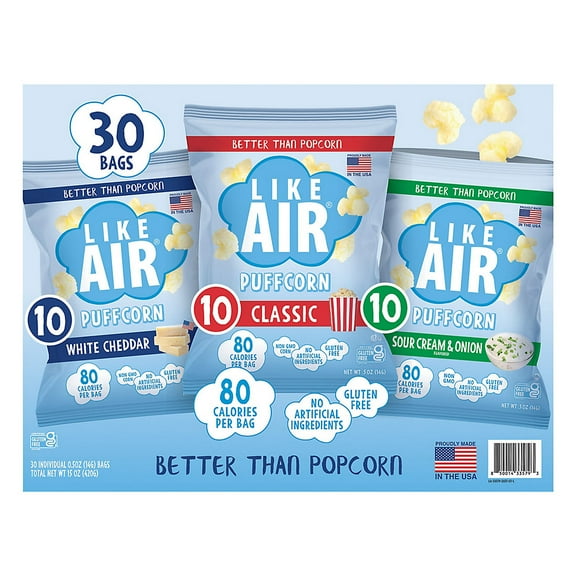 Like Air Savory Puffcorn Variety Pack, 30 ct./0.5 oz.