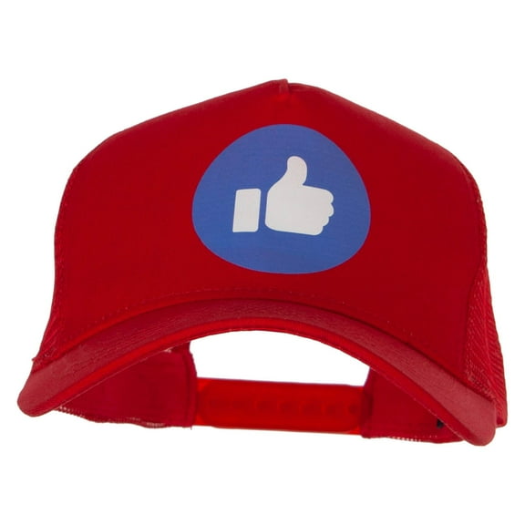 Like Button Heat Transfer PET Spun Mesh Cap - Red OSFM