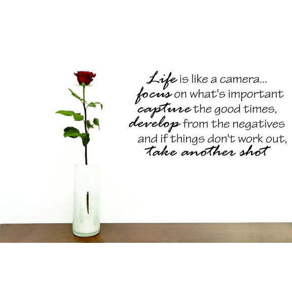 Is Like A Camera Focus On Whats Important Capture The Good Times Develop From The Negatives And If Things Home Welcome Cozy Fireplace Holiday G Decorating Ideas Wall Decal - Size: 21 Inch x 38 Inch