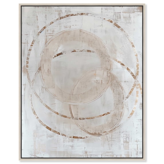 Like Coffee Rings Canvas Boho Minimalist Abstract Wall Art by Art Remedy, Silver Frame, 16" x 20"