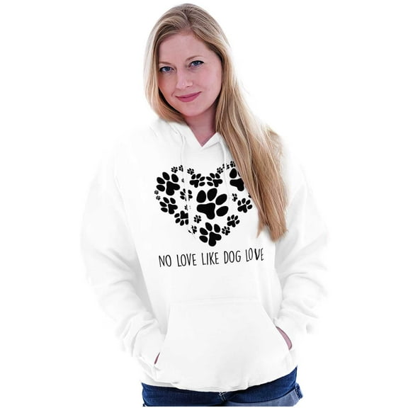 Like Dog Love Paw Print Heart Hoodie Sweatshirt Women Brisco Brands S
