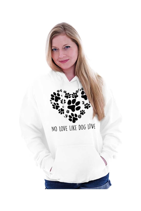 Like Dog Love Paw Print Heart Women Plus Size Graphic Pullover Hoodie Brisco Brands 3X