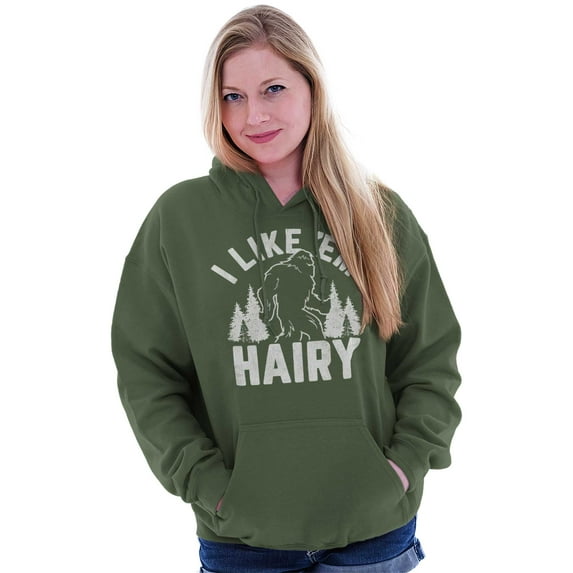 Like 'Em Hairy Bigfoot Legend Hoax Hoodie Sweatshirt Women Brisco Brands M
