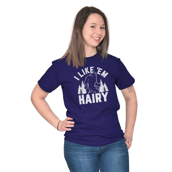 Like 'Em Hairy Bigfoot Legend Hoax Women's Plus Size Graphic Tee Brisco Brands 5X