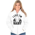 thumbnail image 1 of Like 'Em Hairy Bigfoot Legend Hoax Zip Hoodie Sweatshirt Women Brisco Brands M, 1 of 6