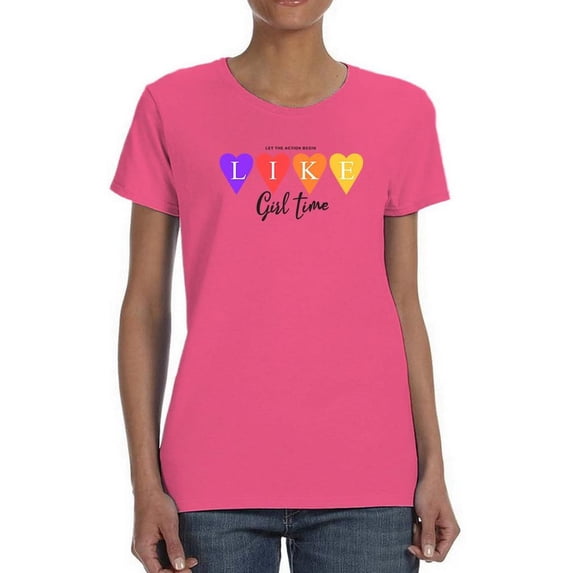 Like Girls Time Candy Hearts Shaped T-Shirt Women -Image by Shutterstock, Female Large