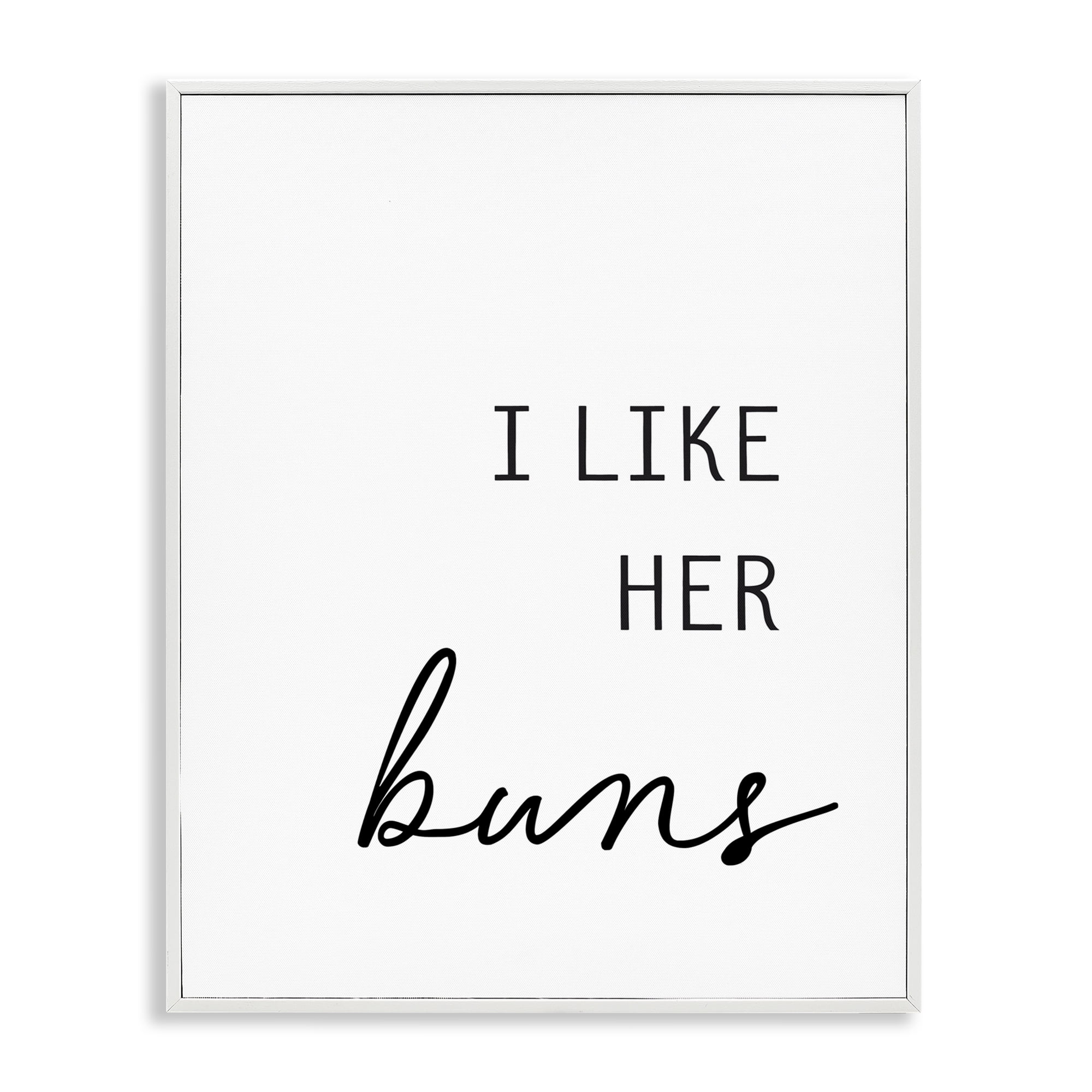 Like Her Buns White Framed Giclee Art, design by Lettered and Lined