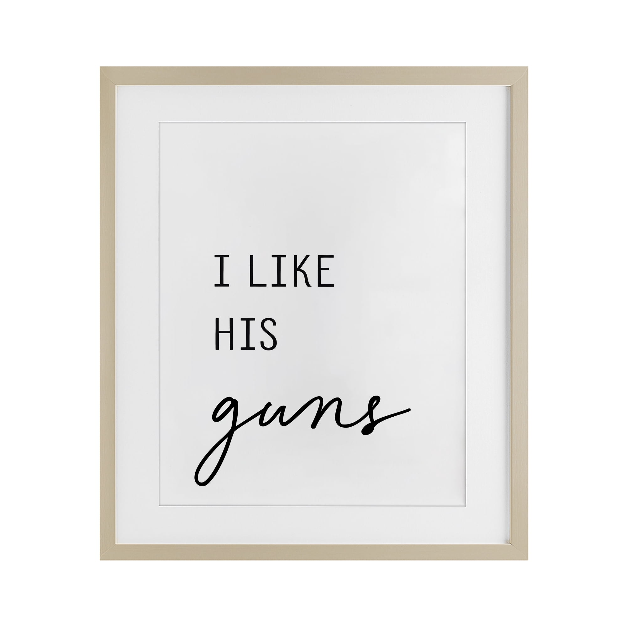 Like His Guns Birch Framed Print Under Glass, design by Lettered and Lined