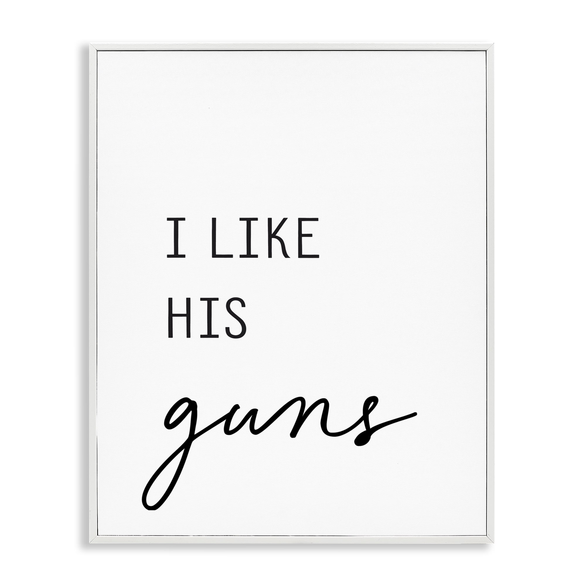 Like His Guns White Framed Giclee Art, design by Lettered and Lined