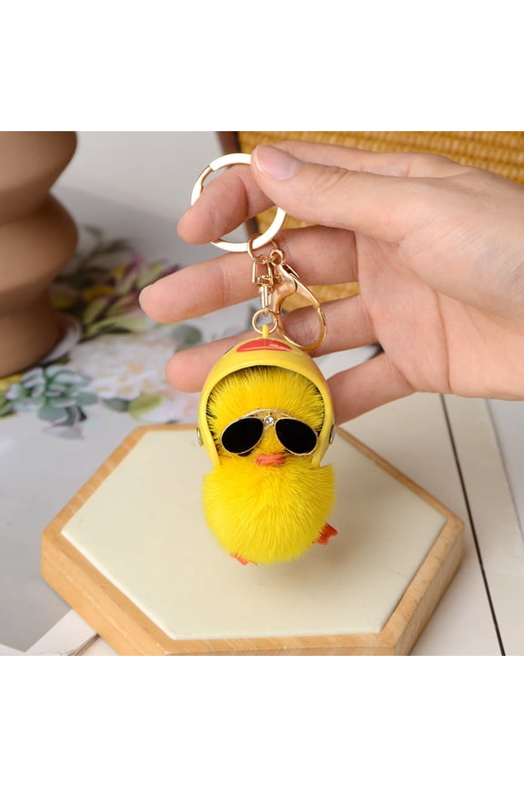 Like Keychain Soft Furry Car Hanger & Bag Charm (Cute Yellow Duckling ) Screw Key Ring Cool Keys Wrist Strap for Keys Key Changes for Women Rings for Keys Anime Backpack Charms Key Rings Heavy Duty
