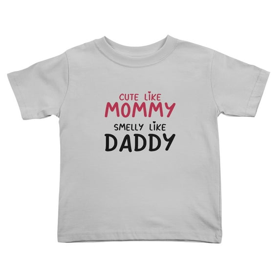 Like Mommy Smelly Like Daddy Cute Toddler Tshirts for Boys Girls (Gray, Youth M)