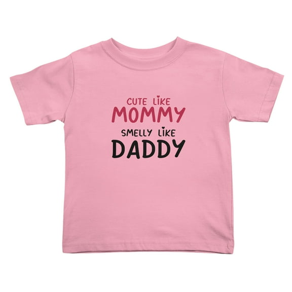 Like Mommy Smelly Like Daddy Cute Toddler Tshirts for Boys Girls (Pink, Youth XL)